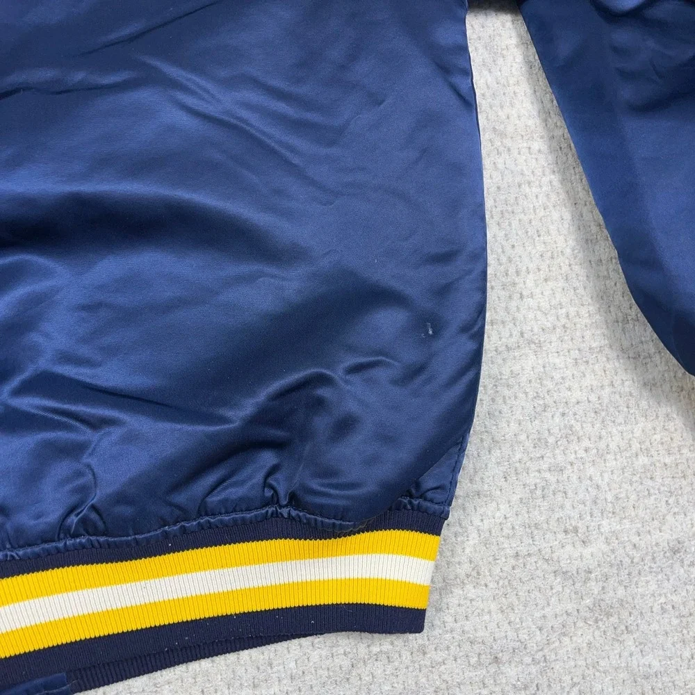 Vintage West Virginia Mountaineers Jacket Men XL Starter Satin Bomber  80s WVU‎ - Picture 12 of 16